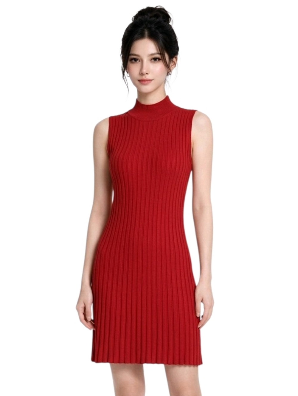 Candie's Red Ribbed Sleeves Sweater Dress Size XL